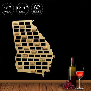 Georgia Wood Craft Cork Map Georgia State Map Artwork Wine Cork Collector Map Gift For Wine Lover Wall Hanging Display Cork Map
