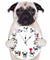 Cute Cartoon Pug Acrylic Wall Clock Dog Lover Decorative Wall Clock Dog Breed Pet ShopPug Life Printed Puppy Wall Watch Gift