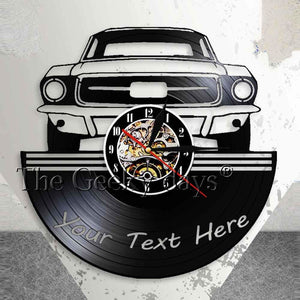 Auto Service Wall Art Garage Wall Clock Custom Your Name Number On The Clock Your Personalised Wall Clock Made Of Vinyl Record