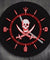 Jolly Roger Pirate Wall Clock with LED illumination Skull With Crossed Swords LED Neon Sign Wall Clock Pub Bar LED Wall Decor