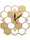 Bees and Honeycomb Natural Wooden Wall Clock Hexagon Wall Art Wood Bee Honey Contemporary Clock Watch Home Living Room Decor