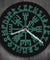Vegvisir Compass Vikings Symbol Runes LED Neon Wall Clock Viking Scandinavian Modern Wall Clock with LED Backlight Glow in Dark