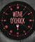 Wine o'Clock LED Neon Sign Modern Wall Clock Winery Sign Kitchen Wall Watch Luminous Pub Bar Wine Lighting Decor Party Gifts