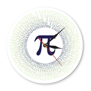 Mathematical Constant Pi Greek Letter 3.14 Wall Art Mathematical Ratio Contemporary Wall Clock Color Printed Acrylic Wall Clock