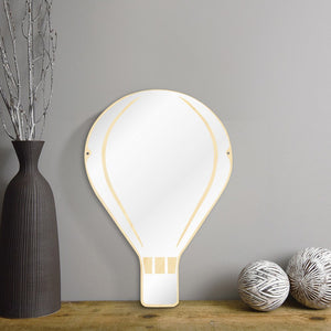 Hot Air Balloon Decoration Hanging Safety Mirror Arylic Wall Mirror With Wooden Back Hanging Wall Mirror For Living Room