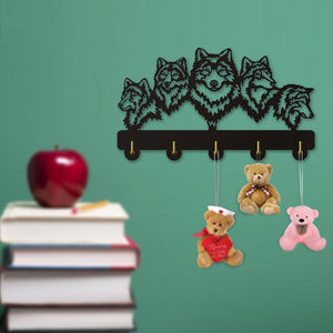 Wildlife Wolf Decorative Wall Hanger Wolf Family Clothes Wall Hooks Coat Rack Keys Holder Organizer Hook