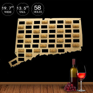 US Country State Wood Wine Cork Map Connecticut Wine Cork Display Wall Map Colorado Wall Decor Hanging Gift for Wine Aficionado