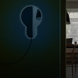 Light Bulb Home Ornament Nursery Decorative Wall Mirror Lightbulb Handmade Makeup Mirror With Color Changes LED illumination