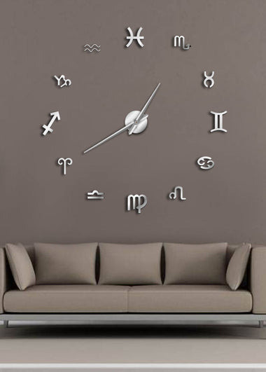 Big Needles DIY Wall Clock Frameless Large Wall Clock Modern Design Graphic Symbols Wall Watch Decor Giant Clock DIY Lovers Gift