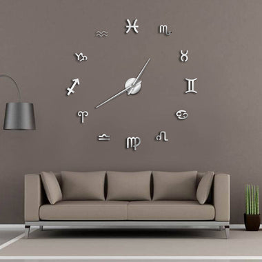 Big Needles DIY Wall Clock Frameless Large Wall Clock Modern Design Graphic Symbols Wall Watch Decor Giant Clock DIY Lovers Gift