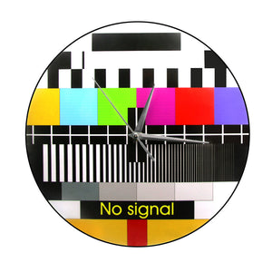 I Love TV Retro TV Test Wall Clock Adjustment Signal Home Decor Wall Art Funky TV Glitch Error Screen Test Rainbow Vintage Clock