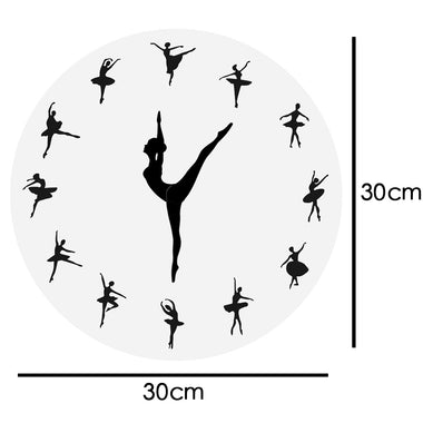 Charming Ballerina Wall Clock Baby Girl Nursery Decor Ballet Dancer Modern Wall Clock Ballet Dancing Girl Needle Hand Wall Watch