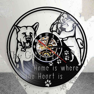 Home Is Where The Heart Is Inspirational Quote Wall Decor Wall Clock Housewarming Family Gift Vintage Vinyl Record Wall Clock