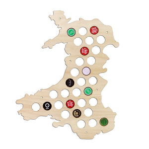 Wales Beer Cap Map Patriotic Welsh Beer Cap Holder Beer Cap Display Gift Bar Pub Business Wall Sign Home Decoration Accessories