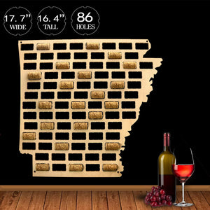 US Country State Wooden Wine Cork Map Arkansas Wine Cork Reused Wall Display Map Wine Cap Wall Decor Mancave  Home Bar Gifts