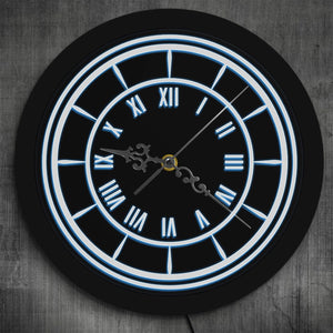 Traditional Roman Numeral Wall Clock with LED Lighting Minimal Vintage Design Home Decor Living Room Luminous Clock Wall Watch