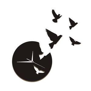 Time Flies Animals Clock Flying Birds Wall Clock Decorative Birds Wall Art Clock Birds Watch Nature Flying Wall Home Decor