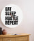 Eat Sleep Hustle Repeat Motivational Quote Wall Art Hustlers Life Wall Clock Entrepreneur Office Wall Decor Modern Wall Clock