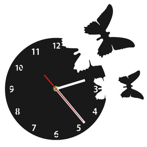Flying Butterflies Wall Clock Abstract Nature Wall Art Home Decor Wall Clock Butterfly Espcape Flew Away Modern Wall Clock