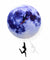 Blue Moon Swinging Pendulum Clock Astronomy Home Decor Funny Wall Clock Lunar Blue Moon Clock with Swinging Silhouette Pendulum