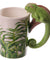 Rainforest Decal Chameleon Ceramic Mug Jungle Explorer 3D Chameleon Shaped Handle Animal Coffee Mug Gifts