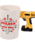 Electric Drill Mug Novelty Shaped Handle Ceramic Tool Mug Gifts for Dad Tool Mug Garage Decor, Woodworking Tools Builders