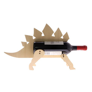 Stegosaurus Wine Bottle Holder Wooden Dinosaur Wine Rack Modern Wine Storage Minimalist Home Decor Gift For Wine Lover