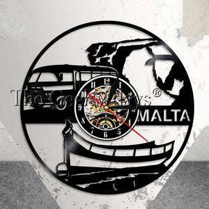 Republic of Malta Wall Clock Vintage Vinyl Record Wall Clock European Country Tourism Travel Gift Souvenir Repubblika ta' Malta