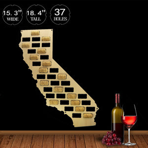 US Country State Wooden Wine Cork Map California Wine Cork Display Wall Map California Wall Decor Home Bar Wine Enthusiast Gift
