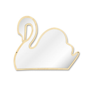 Magical Children Mirror Sleeping Swan Wood and Acrylic Make-up Mirror Baby Kids Girl Room Swan Princess Decorative Wall Mirror