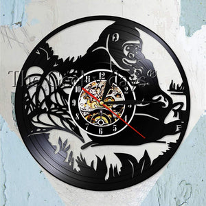 Jungle Monkeys Vinyl Record Wall Clock Vintage Safari Animal Art Gift For Kids Baby Nursery Children Room Decor Wall Clock Watch