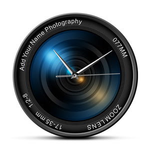 Camera Lens Wall Clock Photography Pictures Images Zoom Color Photo ISO Exposure Snap Selfie Custom Decorative Modern Wall Clock