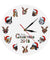 Christmas Puppy Wall Clock Holidays Home Decor Funny Different Dog Breeds Printed Modern Wall Watch Deer Dog Pets New Years Gift