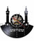 Famous City Mecca Wall Sign Vinyl Record Wall Clock Islamic Vintage Wall Clock Kaba Muslim Architecture Home Decor Clock Gift