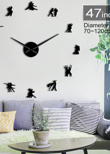 Ballroom Dancing Wall Art DIY Large Size Wall Clock Social Dancing Studio Wall Decor Frameless Big Size Wall Watch Dancers Gift