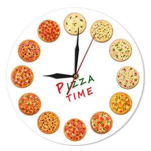 Different Tastes Pizza Time Modern Wall Clock Italy Dreams Kitchen Home Decor Neapolitan Style Italian Food Art Gastronome Gifts