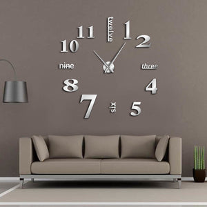 Modern DIY Mute Large Wall Clock Home Decor Office 3D Mirror Surface Wall Sticker Clocks Giant Frameless Decorative Clock Watch