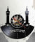 Famous City Mecca Wall Sign Vinyl Record Wall Clock Islamic Vintage Wall Clock Kaba Muslim Architecture Home Decor Clock Gift