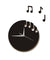 Floating Music Notes Wall Art Musical Notes Flew From The Clock Sheet Music Modern Wall Clock Musicians Rock n Roll Crafty Gift