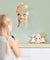 Cartoon Style Little Deer Acrylic Mirror and Wooden Back Nursery Baby Kid Room Decoration Hanging Wall Mirror Newborn Gift