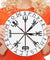 Viking Pagan Asatru Runic Compass Wall Clock Vegvisir Rune Circle Viking Norse Mythology Simple Modern Clock Watch Helm of Awe