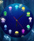 Colorful Printed Jellyfish Wall Clock Home Decor Sea Jellies Decorative Living Room Wall Watch Marine Animals Nursery Wall Art