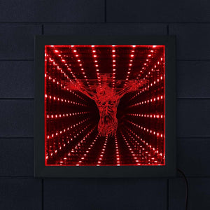Jesus On Cross LED Lighting Infinity Mirror Tunnel Vision Wood Frame Christ Lighted Mirrors Religious Home Decor Christian Gift