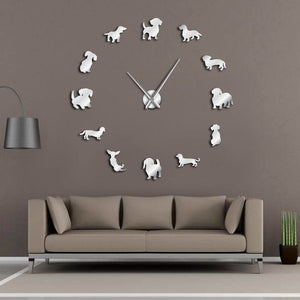 Various Dog Breeds 3D DIY Giant Wall Clock Pet Shop Wall Art Puppy Dog Types Decorative Clock Watch Eco Friendly Gift Pet Lovers