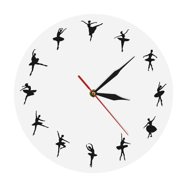 Ballet Time Wall Clock Ballerina Dancers Minimalist Design Dance Studio Wall Decor Modern Wall Clock Dancing Lovers Art Gift