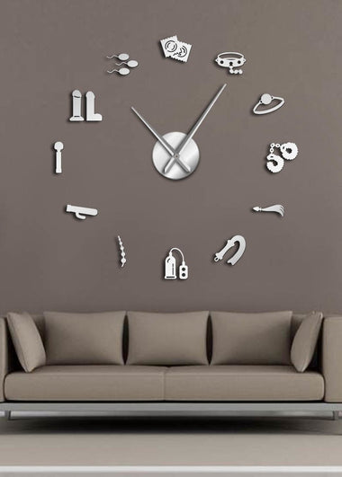 Sex Shop Vector DIY Giant Wall Clock Erotic Intimate Wall Art Role Games Artwork Modern Clock Wall Watch Home Living Room Decor