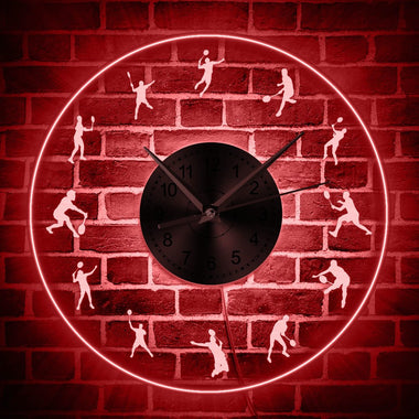Badminton LED Lighting Wall Clock Acrylic Modern Wall Clock Glow in Dark With Color Changes Shuttlecock Player Decorative Clock