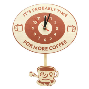 Time For More Coffee Inspirational Quote Coffee Wall Clock With Swinging Mug Cafe Decorative Clock Wall Watch Coffee Lovers Gift