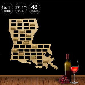 Louisiana Wine Cork Map USA State Wine Cork Collector Display Cork Map Home Decor Wooden Cutout Wall Hanging Louisiana Outline