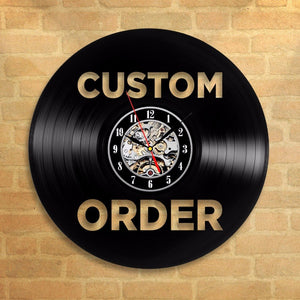 Vintage Custom Vinyl Record Wall Clock Custom Order Your design Your logo Your Personal Personalized Vinyl Clock
